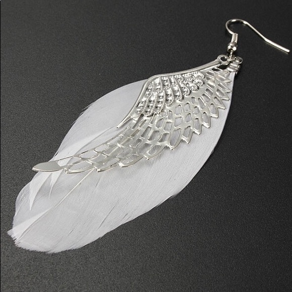 *FREE W/ $20 Purchase* Angel Wing Feather Earrings - Picture 2 of 4